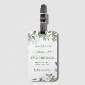 Bestemmingsweddenschap Sla de datum-gast op Bagagelabel (Voorkant (verticaal))