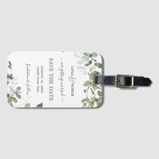 Bestemmingsweddenschap Sla de datum-gast op Bagagelabel (Voorkant (horizontaal))