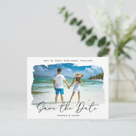 Bestemmingsweddenschap Sla de datum op Aankondigingskaart (Staand voorkant)