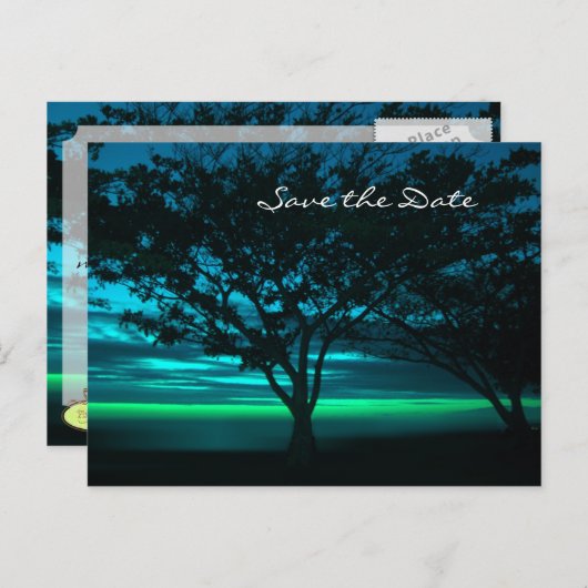 Bestemmingsweddenschap Sla de datum op Aankondigingskaart (Voorkant / Achterkant)