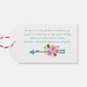 Bestemmingsweddenschap slaat de datum op cadeaulabel (Achterkant Horizontaal)