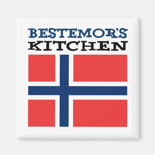 Bestemor's Kitchen Noors grootmoeder Magnet (Voorkant)
