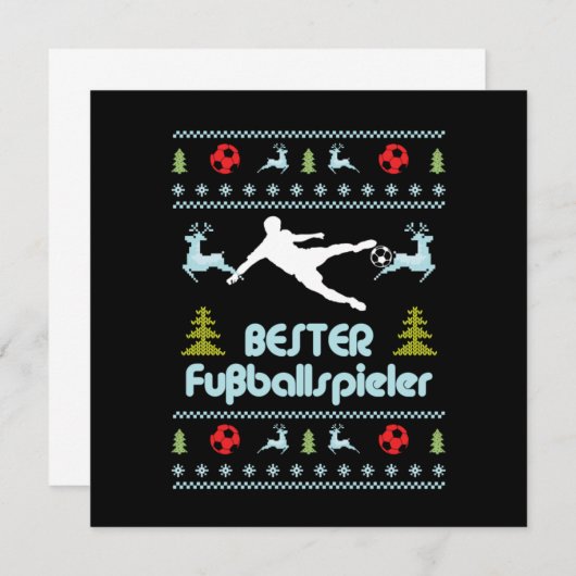 Bester Fuballspieler Ugly Sweater kerstcadeau Kaart (Voorkant / Achterkant)