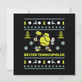 Bester Tennisspieler Ugly Sweater Christmas Gift Kaart (Voorkant)