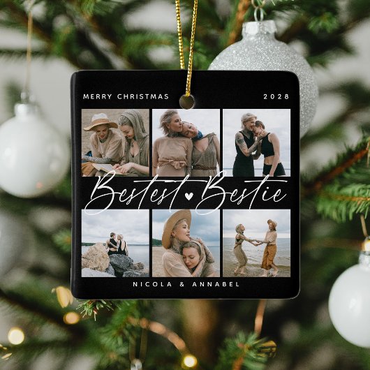 'Bestest Bestie' Friends Keepomwille Photo Collage Keramisch Ornament