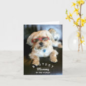 Bestest Mommy Custom Doggie Mother's Day Card Kaart (Gele Bloem)