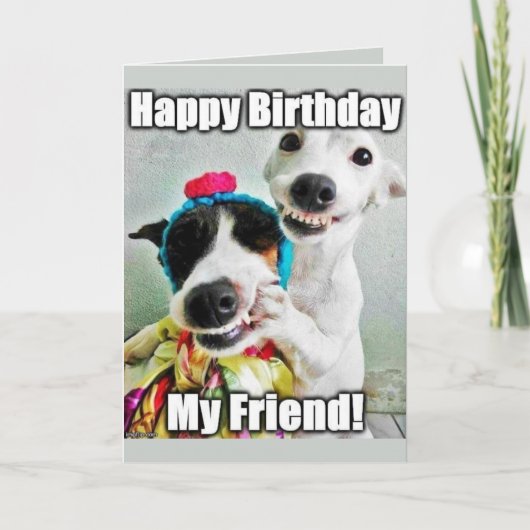Bestfriend Funny Cute Dog Birthday Card Kaart (Voorkant)