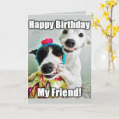Bestfriend Funny Cute Dog Birthday Card Kaart (Gele Bloem)