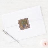 Bestiary Drie gebogen lijnen Vierkante Sticker (Envelop)
