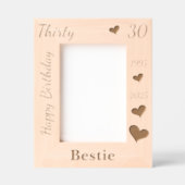 Bestie 30th Birthday Photo frame with name heart Gegraveerde Lijstjes (Voorkant)