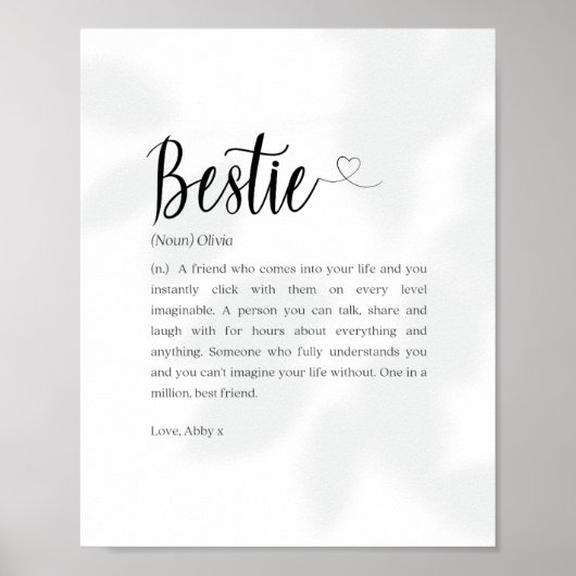 Bestie Afdrukken, persoonlijke cadeautjes BFF Poster (Voorkant)