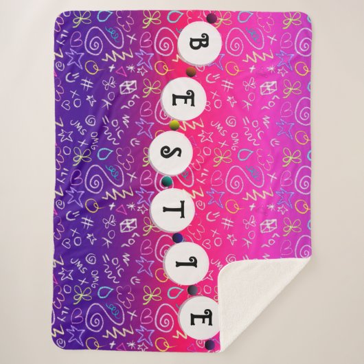 Bestie Armband - Vriendschap Design Sherpa Deken (Voorkant)