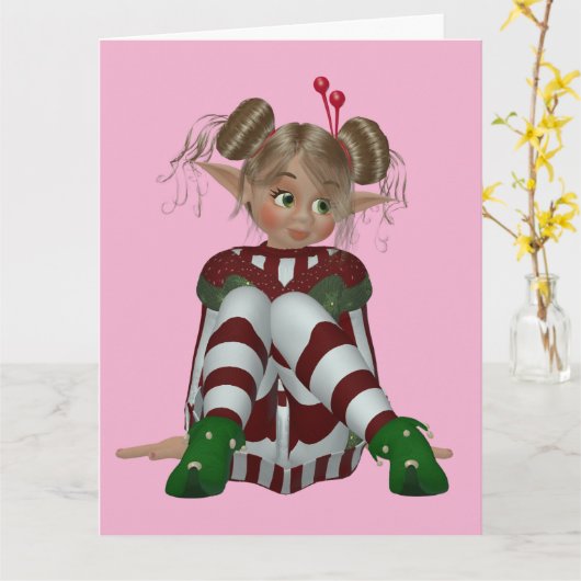 BESTIE BEST FRIEND BFF ELF GIRL KAART (Gele Bloem)