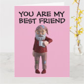 BESTIE BEST FRIEND GNOME COFFEE KAART (Gele Bloem)