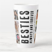 Bestie Best Friend Photo Collage Latte Mok (Voorkant)