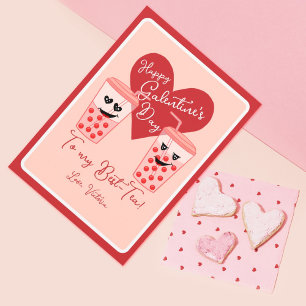 Bestie Best Tea Galentine's Valentijnsdag Feestdagenkaart