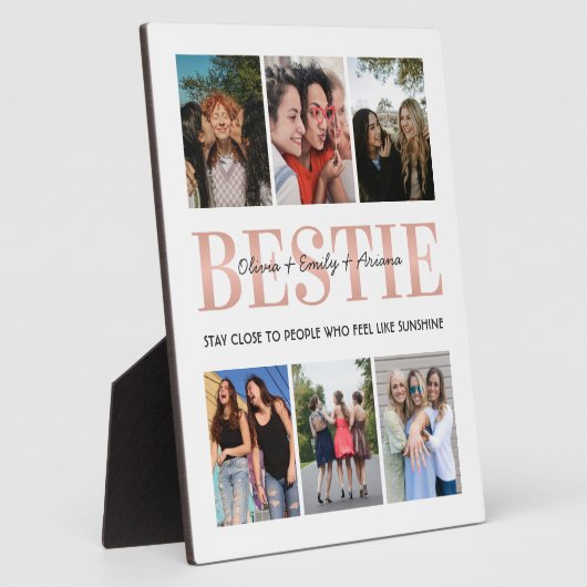 Bestie Beste Vriend Wit Fotocollage Plaque Fotoplaat (Zijkant)