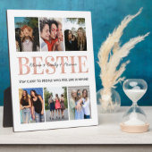 Bestie Beste Vriend Wit Fotocollage Plaque Fotoplaat (Zijkant)