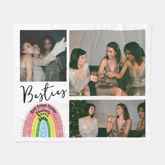 Bestie beste vrienden voor altijd regenboog foto c fleece deken (Voorkant (Horizontaal))