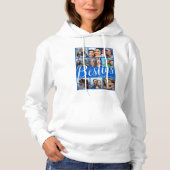 Bestie Blauw & Wit 9 Fotocollage Hoodie (Voorkant)
