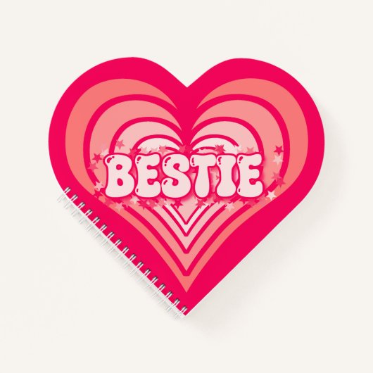 Bestie Bright Cutie Pink Heart Spiral Notitieboek (Voorkant)