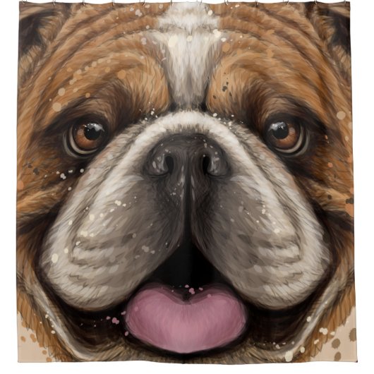 Bestie Bulldog Douchegordijn (Voorkant)