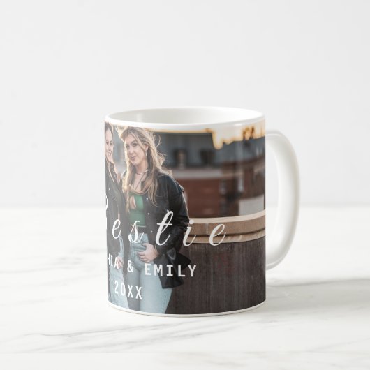 Bestie Collage Mug – Custom Photos, Names & Year Koffiemok (Voorkant rechts)