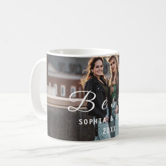 Bestie Collage Mug – Custom Photos, Names & Year Koffiemok (Voorkant links)