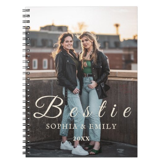 Bestie Collage Spiral Photo Notebook – Custom Notitieboek (Voorkant)