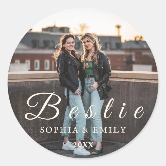 Bestie Collage Sticker – Names & Year Personalized (Voorkant)