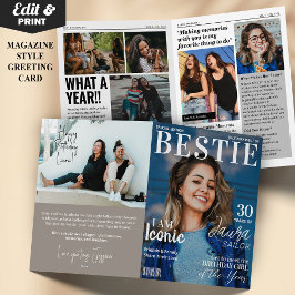Bestie Custom Birthday Magazine Wenskaart Kaart