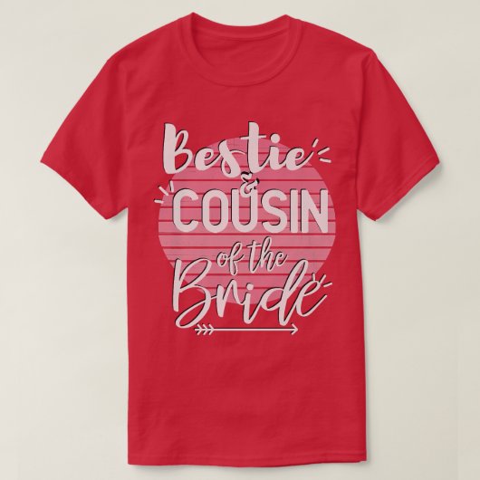 Bestie en neef van de BrideWedding Party T-shirt (Design voorkant)