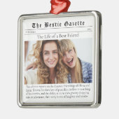 Bestie Foto Keepsake Grappige krant Metalen Ornament (Links)