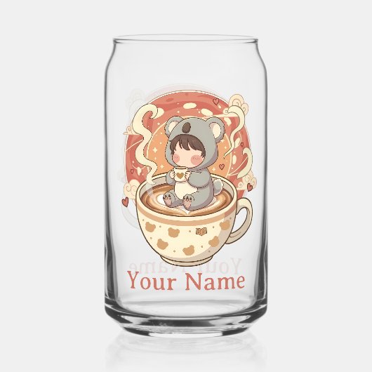  Bestie Friendship Chibi Koala Gift Mug Blikvorm Glas (Voorkant)