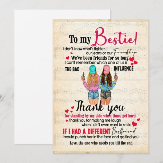 Bestie Gifts | Brief aan mijn dochter Hartelijk da Feestdagenkaart (Voorkant / Achterkant)