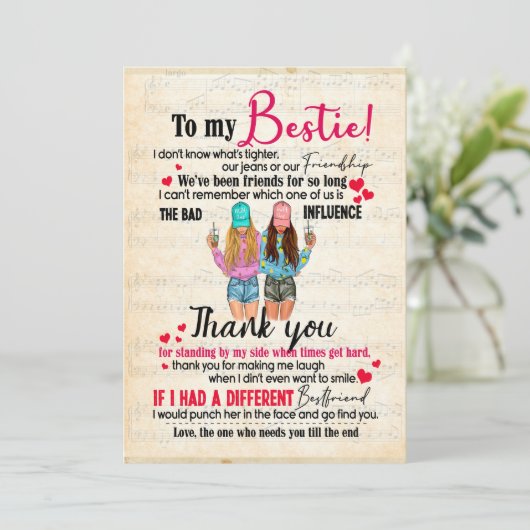 Bestie Gifts | Brief aan mijn dochter Hartelijk da Feestdagenkaart (Staand voorkant)