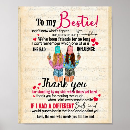 Bestie Gifts | Brief aan mijn dochter Hartelijk da Poster (Voorkant)