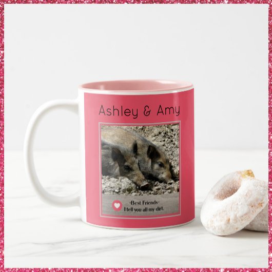 Bestie, ik vertel je al m'n vuist tweekleurige koffiemok