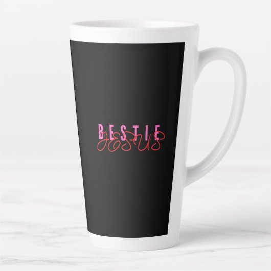Bestie Jezus Zwart Latte Mok (Rechts)