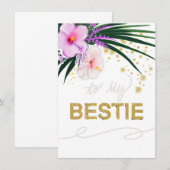 Bestie Kaart met bloemen en gouden accenten (Voorkant / Achterkant)