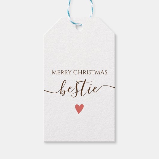 Bestie Merry Chirstmas Kaart Cadeaulabel (Voorkant)