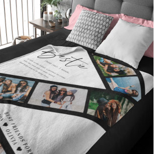 Bestie   Moderne 8 Fotofilmstrook Collage Fleece Deken