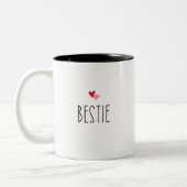 Bestie | Moderne Aangepaste kleurenfoto Bestie Tweekleurige Koffiemok (Links)