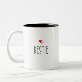 Bestie | Moderne Aangepaste kleurenfoto Bestie Tweekleurige Koffiemok