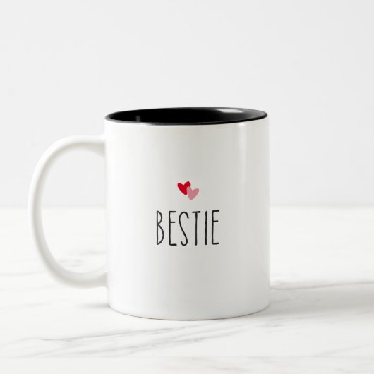 Bestie | Moderne Aangepaste kleurenfoto Bestie Tweekleurige Koffiemok (Links)