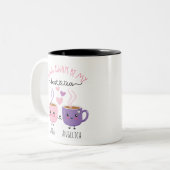 Bestie Mok: Best-Tea Mok, gepersonaliseerd Tweekleurige Koffiemok (Voorkant links)
