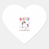 Bestie of the Birthday Princess Girl Dabbing Unico Hart Sticker (Voorkant)