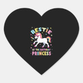 Bestie of the Birthday Princess Girl Dabbing Unico Hart Sticker (Voorkant)