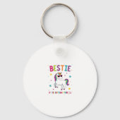 Bestie of the Birthday Princess Girl Dabbing Unico Sleutelhanger (Voorkant)
