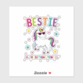 Bestie of the Birthday Princess Girl Dabbing Unico Sticker (Vel)